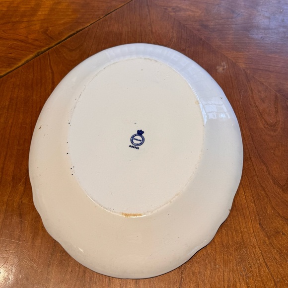 John Maddock & Sons Royal Vitreous Rococo Serving Platter Cobalt Blue Antique - Picture 6 of 7